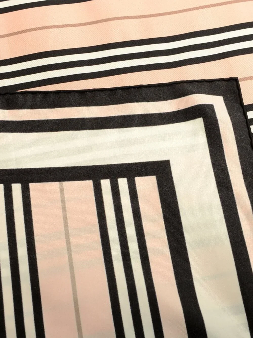 Burberry "IS SLK SQ" Frosted Pink Striped Large 100% Silk Square Scarf - Picture 2 of 4